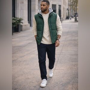 Original Weatherproof Vintage Green Hooded Vest